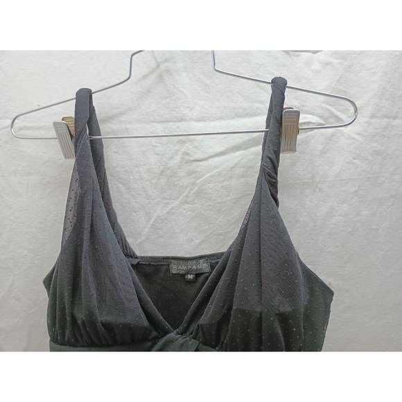 Rampage Black Empire Waist Halter Top Beaded Broach Pleated Bottom Womens Medium - Picture 4 of 14